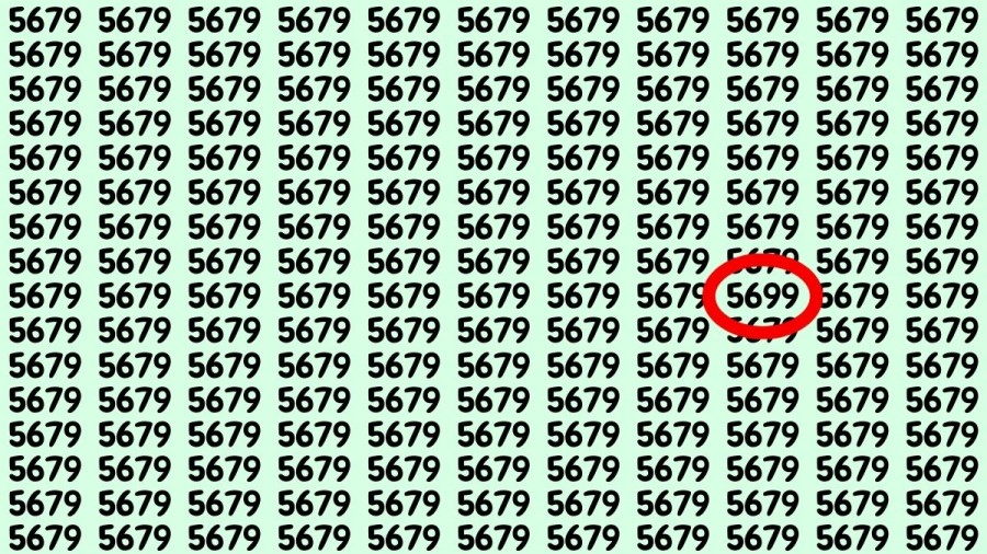 Test di osservazione: Riesci a trovare il numero 5699 in 5679 in 12 secondi?