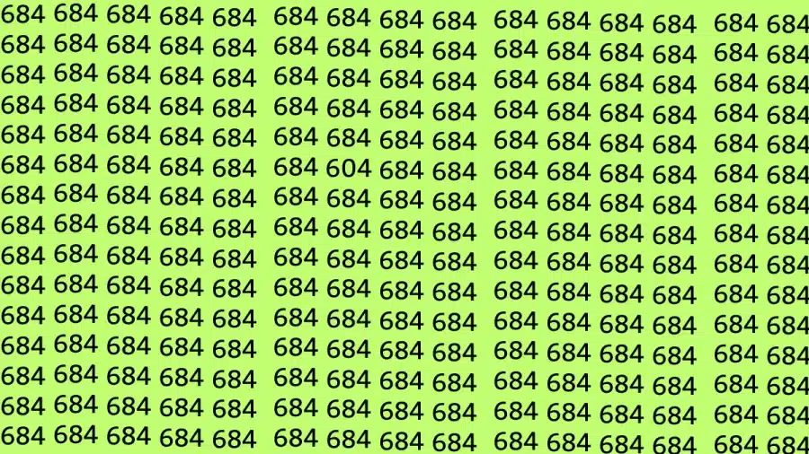 Observation skill test: Can you find the number 604 out of 684 in 12 seconds?