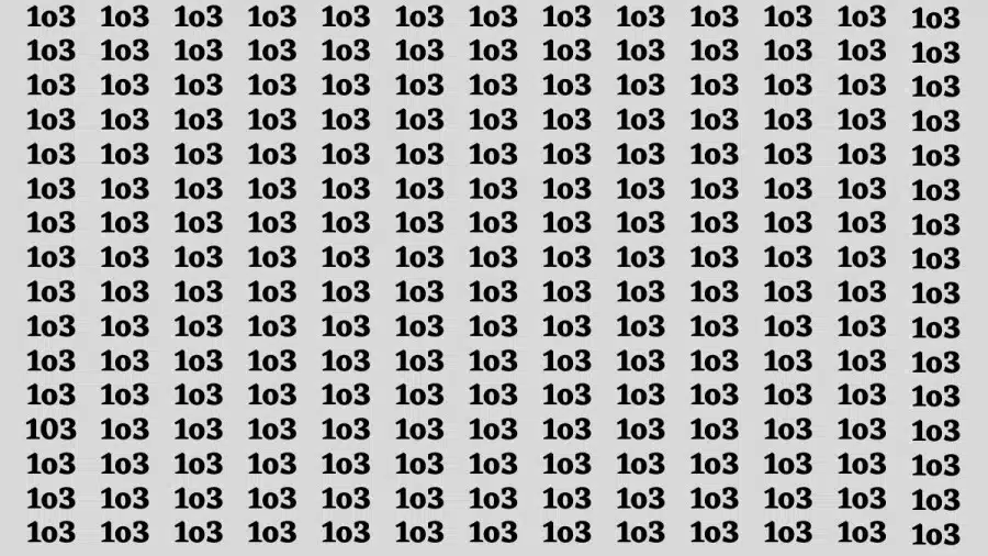 Test di capacità di osservazione: Se hai una vista acuta, trova il numero 103 in 1o3 entro 20 secondi.
