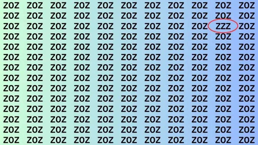 Test di osservazione: Riesci a trovare ZZZ in Z0Z in 8 secondi?