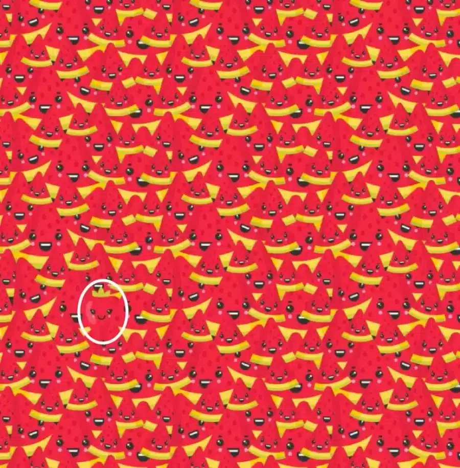 Test di illusione ottica: se si individua la mela in questa immagine entro 18 secondi, si ha l'occhio dell'aquila