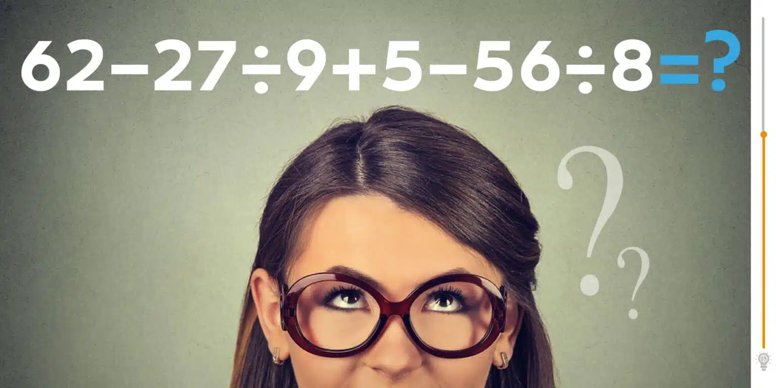 Rompicapo matematico: riuscite a risolvere l’equazione 62 – 27 ÷ 9 + 5 – 56 ÷ 8?
