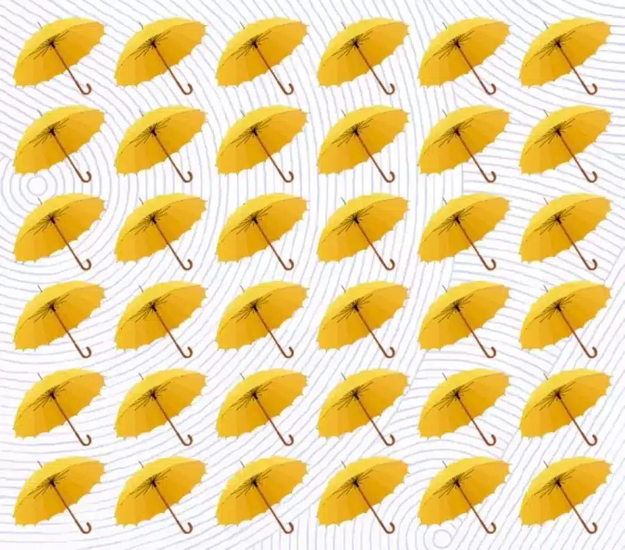 Illusione ottica: Trova i diversi ombrelli in questa immagine in 14 secondi