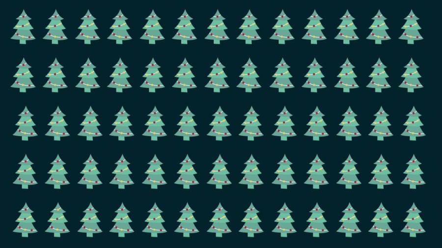 Illusioni ottiche per mettere alla prova i tuoi occhi! Se trovi lo strano albero di Natale in questa immagine entro 25 secondi, avrai occhi d'aquila