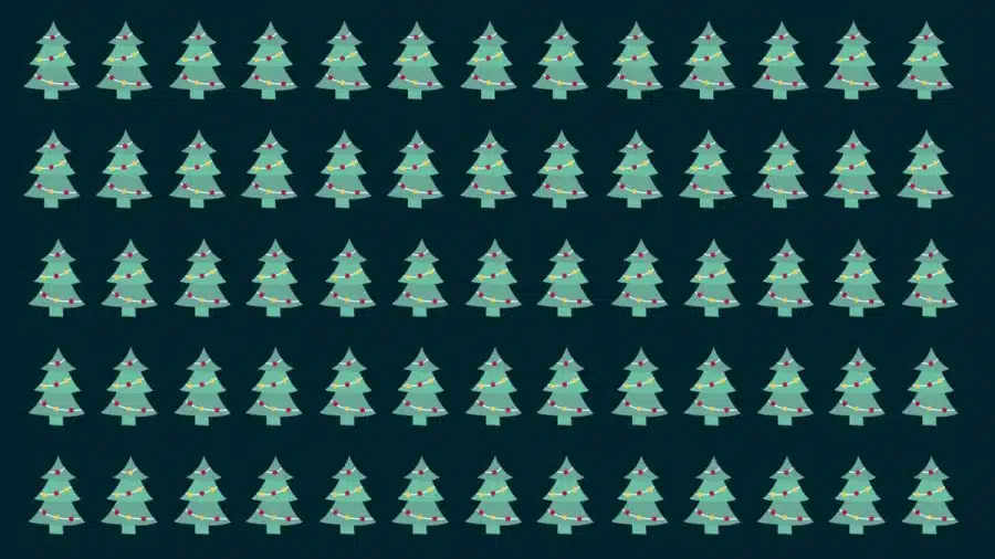 Illusioni ottiche per mettere alla prova i tuoi occhi! Se trovi lo strano albero di Natale in questa immagine entro 25 secondi, avrai occhi d'aquila