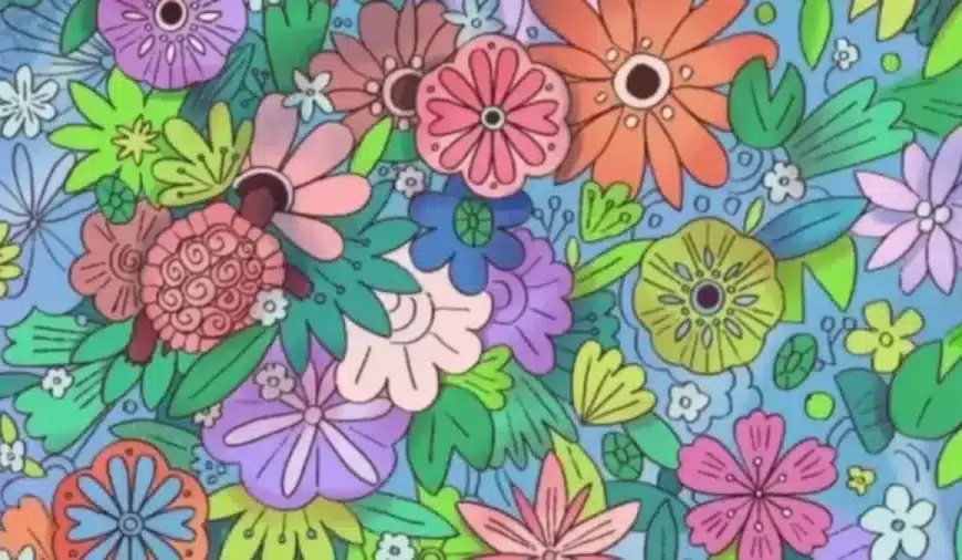 Riuscite a trovare la tartaruga nascosta in questa illusione floreale entro 18 secondi? Spiegazione e soluzione dell’illusione ottica della tartaruga nascosta