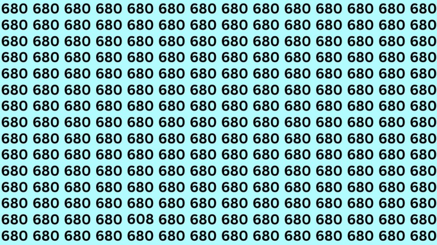Test di capacità di osservazione: Riesci a trovare il numero 608 da 680 in 20 secondi?