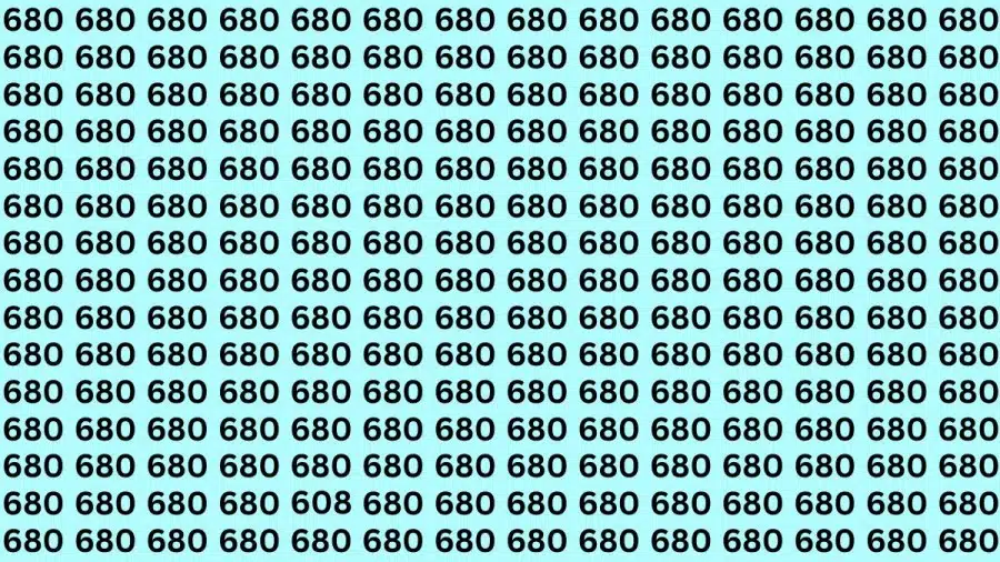 Test di capacità di osservazione: Riesci a trovare il numero 608 da 680 in 20 secondi?