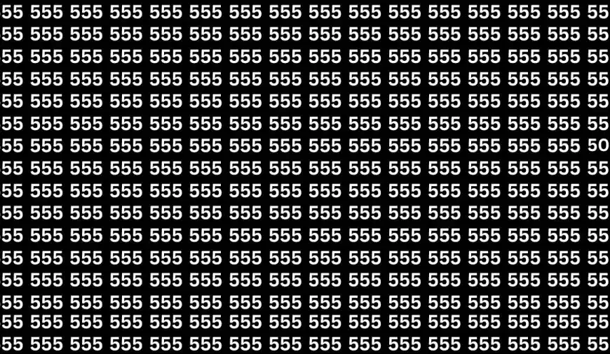 Test di capacità di osservazione: riuscite a trovare il numero 505 tra 555 in 10 secondi?