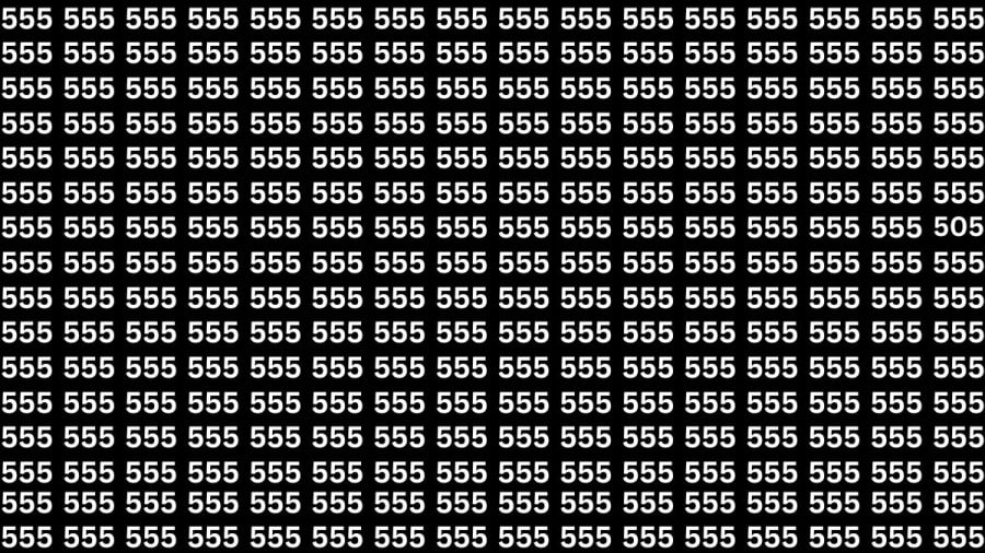 Test di capacità di osservazione: Riesci a trovare il numero 505 da 555 in 10 secondi?