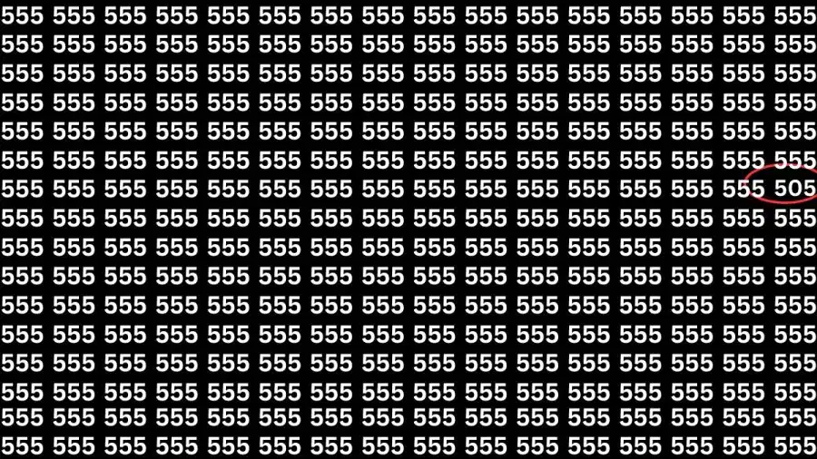 Test di capacità di osservazione: Riesci a trovare il numero 505 da 555 in 10 secondi?