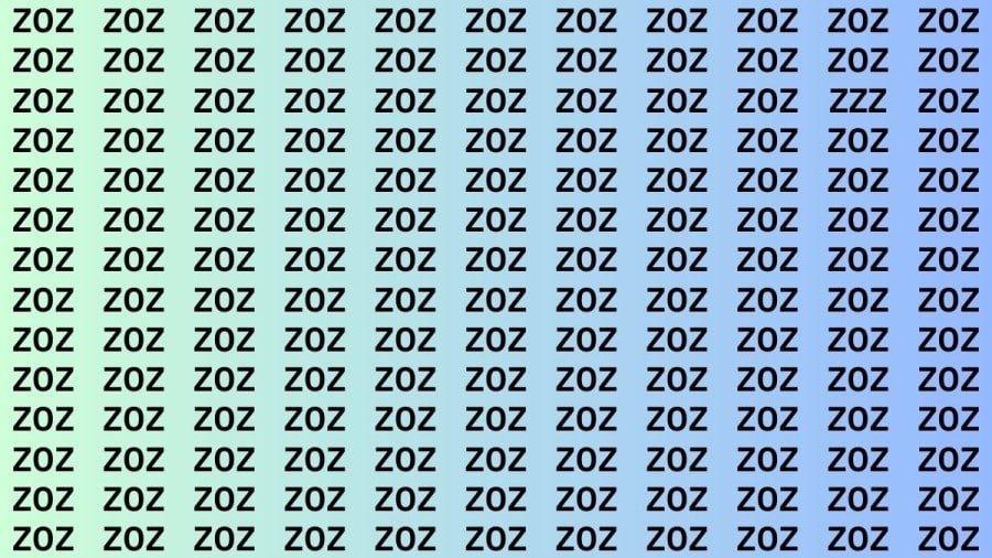 Test di osservazione: Riesci a trovare ZZZ in Z0Z in 8 secondi?