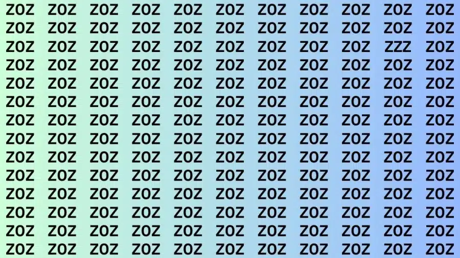 Test di osservazione: Riesci a trovare ZZZ in Z0Z in 8 secondi?