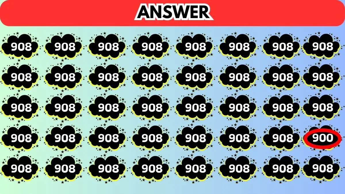Illusione ottica: riesci a trovare il numero 900 da 908 in 10 secondi?