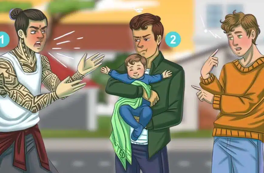 Sfida visiva: riuscite a capire chi è il padre di questo bambino osservando attentamente l’immagine in meno di 20 secondi?