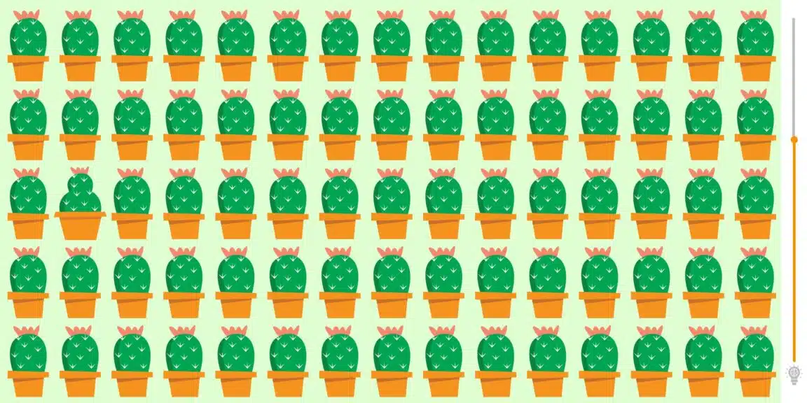 Sfida visiva: riuscite a risolvere questo difficile rompicapo e a trovare l’intruso nascosto tra i cactus in meno di 10 secondi?