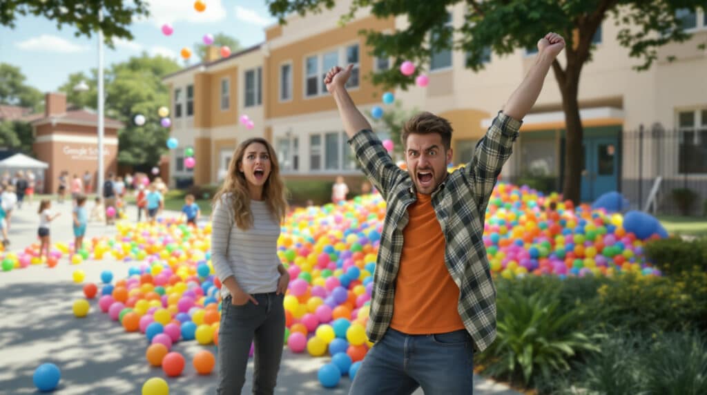 una coppia stanca dei continui palloni provenienti dalla scuola vicina decide di reagire in modo estremo. scopri cosa succede quando la sopportazione ha un limite!